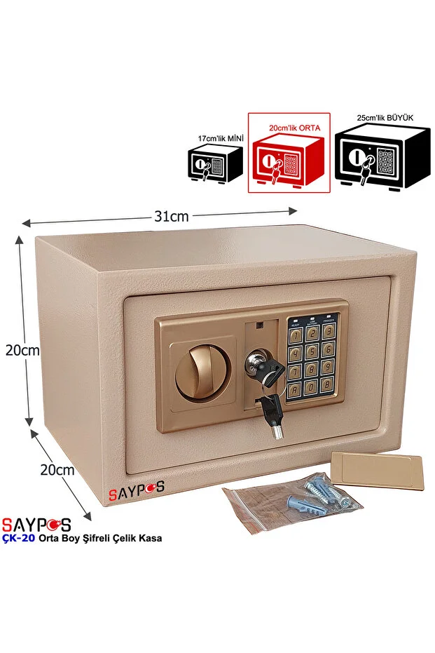 Şık Tasarımlı Orta Boy Şifreli Çelik Kasa